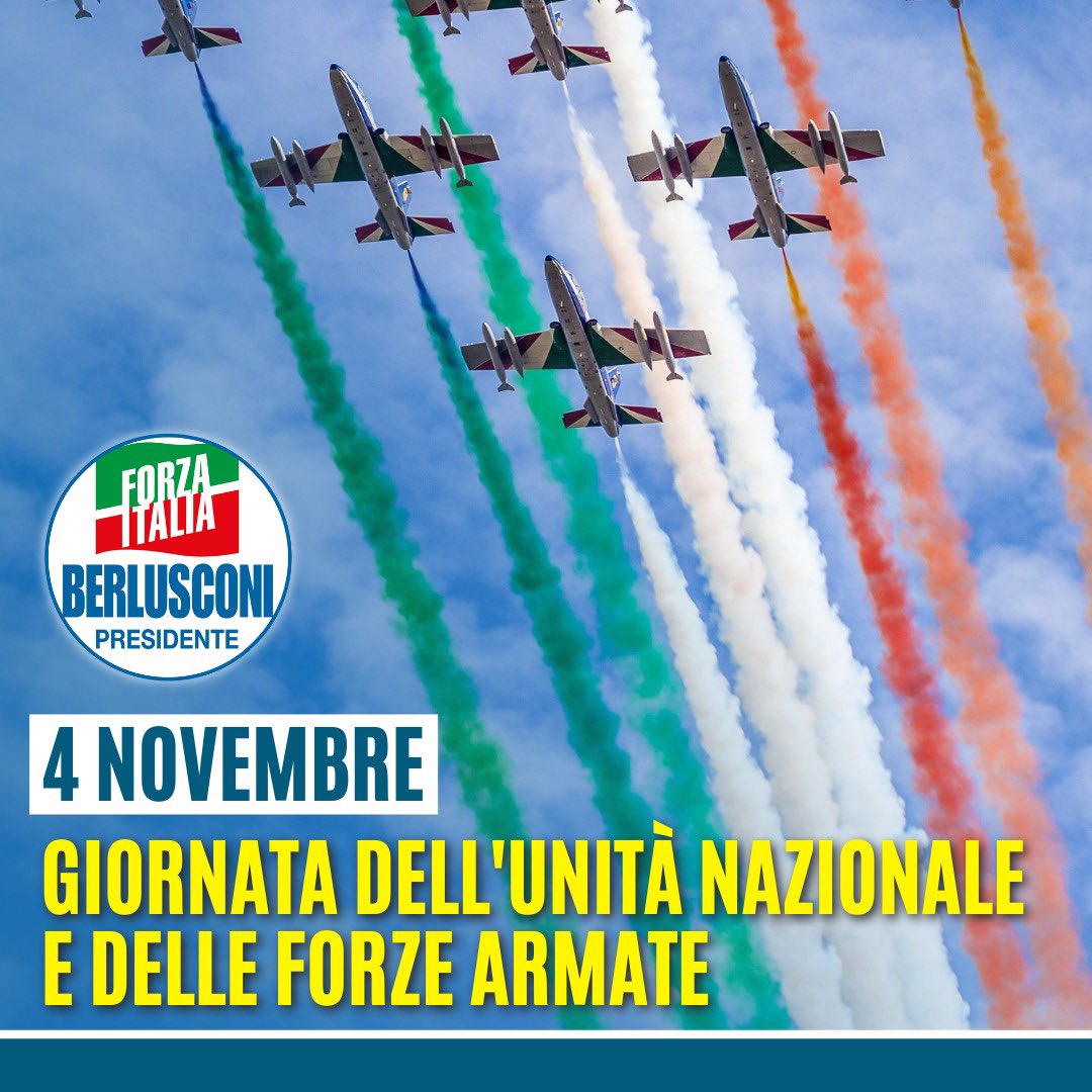 Nella Giornata dell'Unità Nazionale e delle Forze Armate un pensiero va a tutti gli uomini e le donne impegnati in Italia e all'estero per la difesa della nostra Patria. Persone di valore che tutelano la sicurezza di tutti noi. A loro va la nostra immensa gratitudine 🇮🇹#4novembre