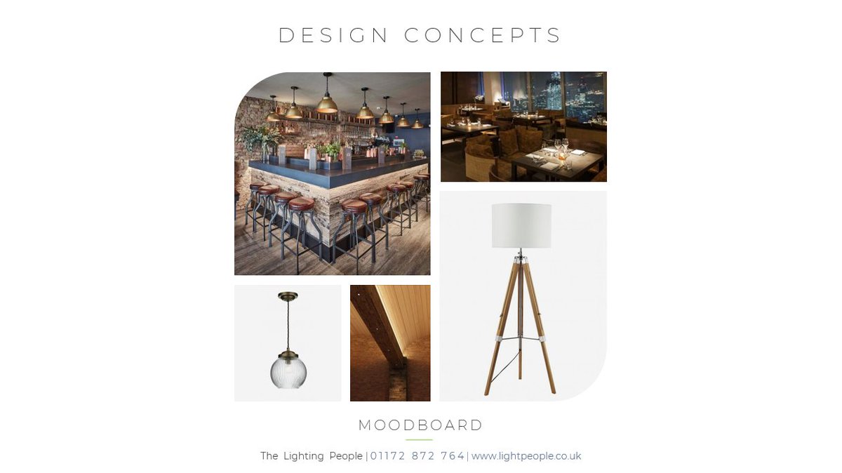 Do you struggle to visualise how the different elements of the interior design will appear together? In addition to our visual images of the proposed ‘lit-effects’ your lighting design will produce, we also compile our ideas onto a mood board, to assist your mind’s eye.