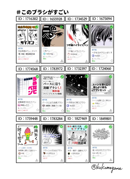 #このブラシがすごい #clipstudio 
現役漫画アシスタント。どんな原稿にも使える基礎処理系まとめてみました。おかげさまで今日もご飯が食べられます。 