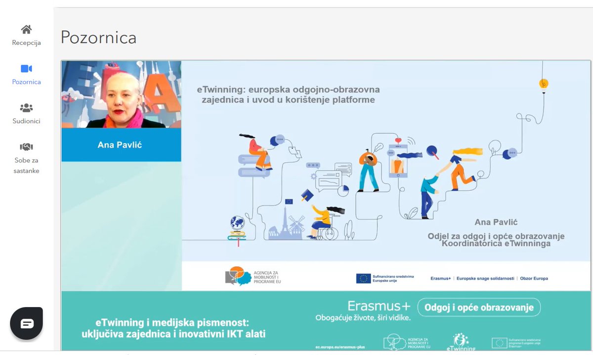 mscro1's tweet photo. Pozdravna riječ Ane Pavlić eTwinning koordinatorice #AMPEU @eTwinningHR #etwinning @eTwinningEurope #NSO #etwiam #etwhr2021 https://t.co/fvpx5Oo1VD