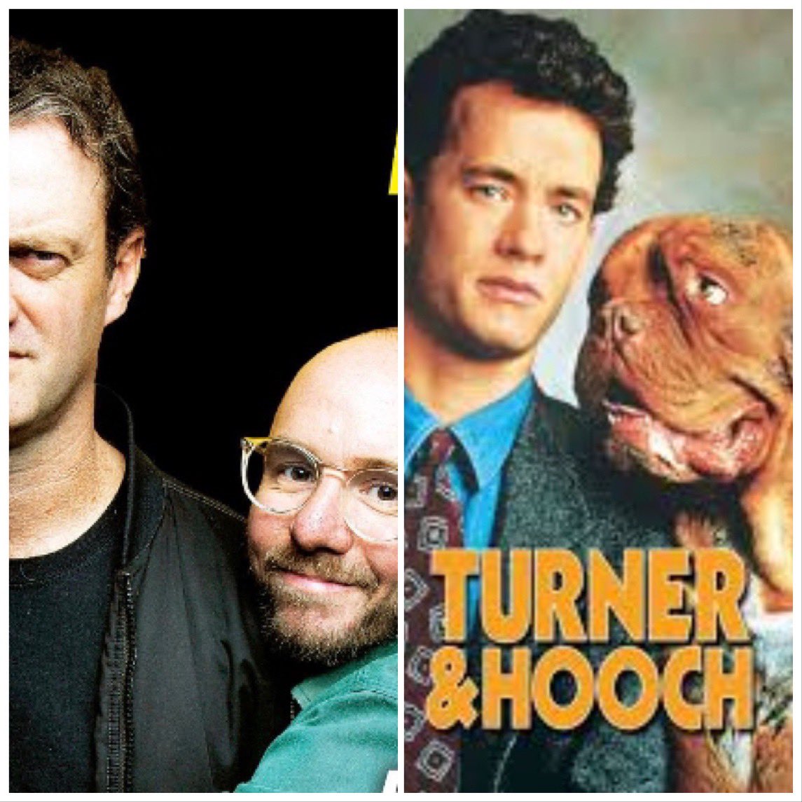 dumdum80s's tweet photo. Thanks to the fucker who said we looked like Turner and Hooch today. (I’m the one that shits in park apparently…) - Karl #littledumdum https://t.co/4ABEy8gATp