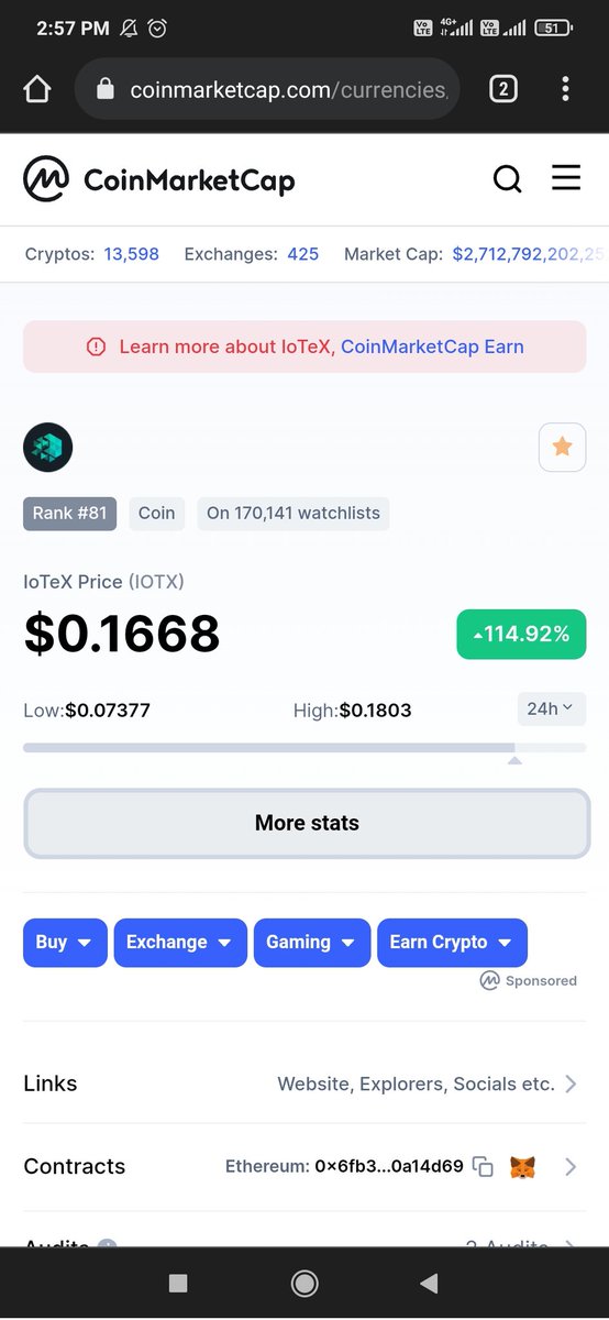 SmartcoinAi01's tweet photo. $IOTX #IOTX  Is now on watchlist of 170k ppl thts insane next pump would be a game changer i believe in @iotex_io and their team @iotex_dev https://t.co/NKZipIaLP7