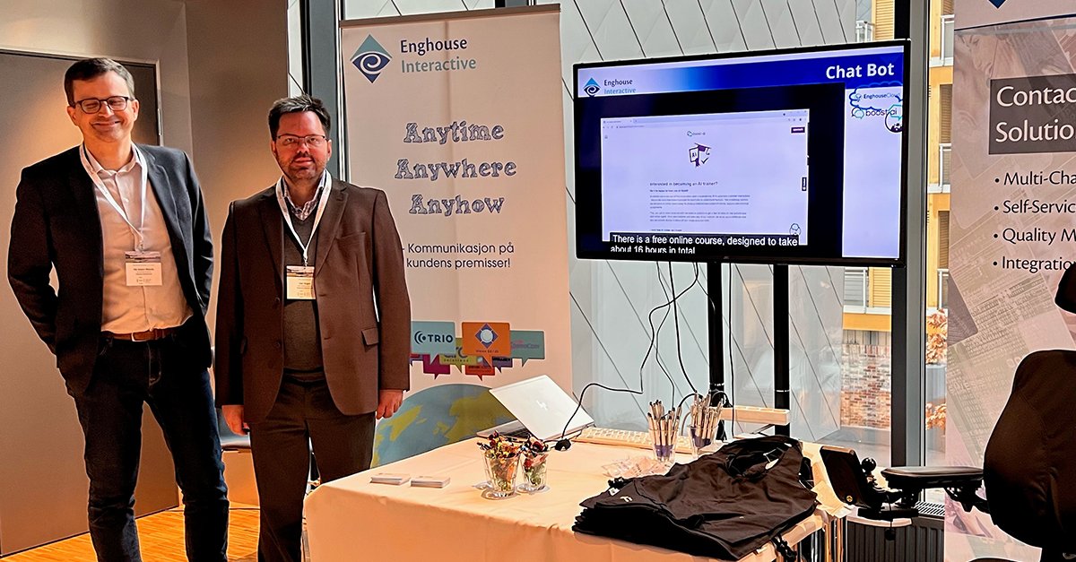 Idag og imorgen kan du møte Ole Anders och Ivar på Servicekonferansen.

Velkommen til å besøke oss på standen.  Vi snakker om fremtidens førstelinje - det skal være enkelt å møte det offentlige. Vi ses!

#Servicekonferansen #kontaktcenter #enghousetrio