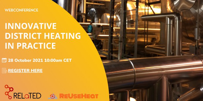 Couldn't attend the #RELaTED_Project and @ReUseHeat 'Innovative #DistrictHeating in practice' joint #webconference? Don't worry! You can see the recording here 📹👉 youtu.be/ZbyhYxuhuZA

#EUSEW21 #heatpumps #lowtemperature #heattransition #energyefficiency #Energy4Europe
