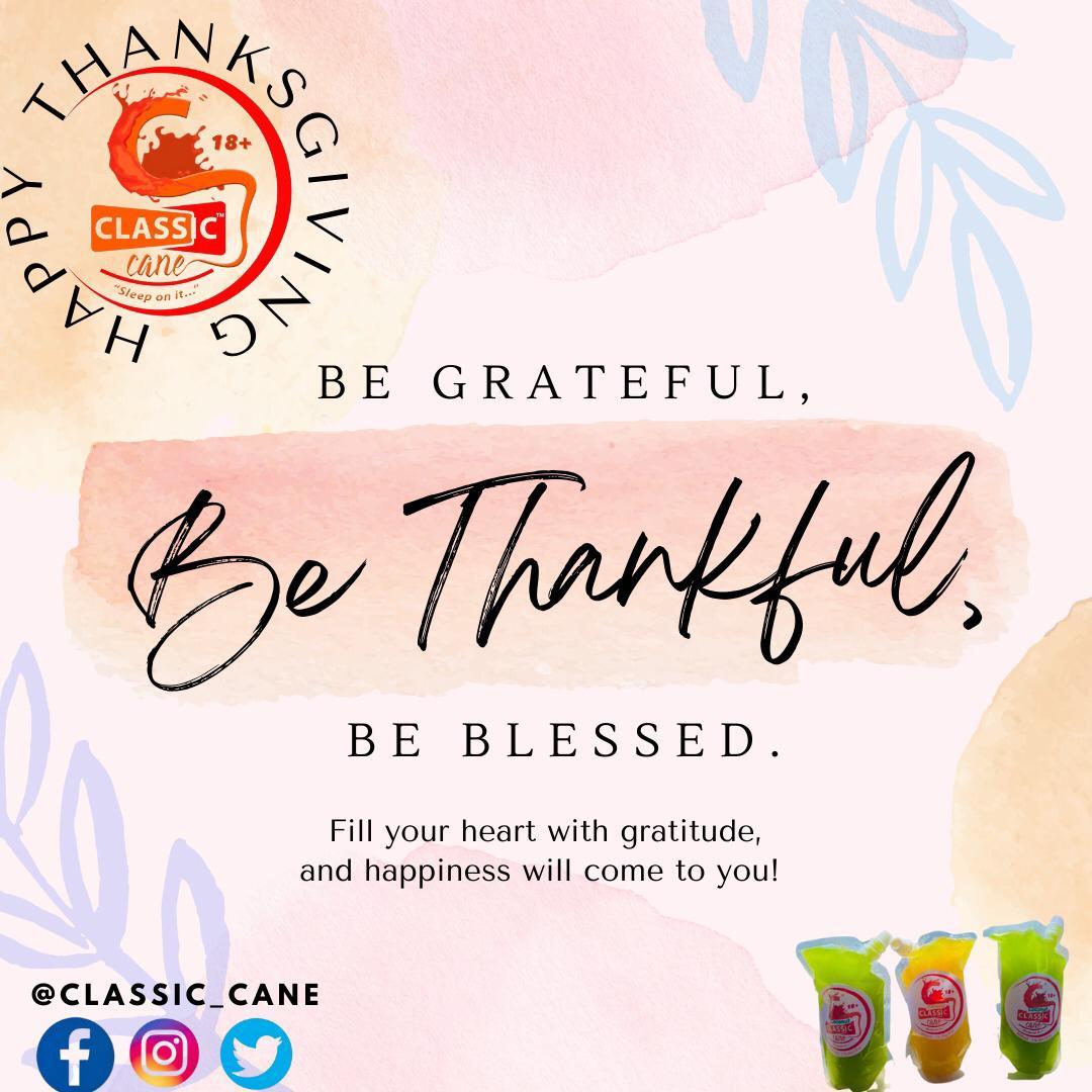 cane_classic's tweet photo. Be grateful! Happy Thanksgiving, Guys

Fill your heart with gratitude and happiness will come to you. 
#classiccane  #buylocalbuildliberia #alcoholicdrink #nonalcoholic #LiberianOwned #bestcanejuice #refershing #sleeponit https://t.co/QHQF2P6z2y