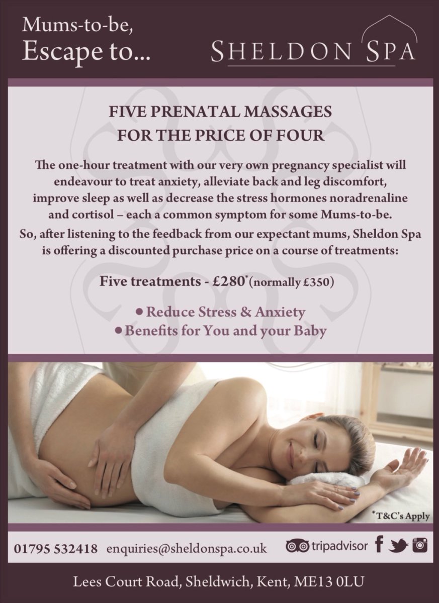 SheldonSpa's tweet photo. Escape to #sheldonspa for our Mums-To-Be prenatal massage offer… https://t.co/cC8cjRt9sw