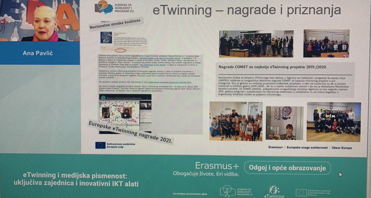 AnitaSimac74's tweet photo. Pozdravna riječ i inspirativni govor Ane Pavlić eTwinning koordinatorice #AMPEU @eTwinningHR #etwinning @eTwinningEurope #NSO #etwiam #etwhr2021 https://t.co/n3OIeZHsyR
