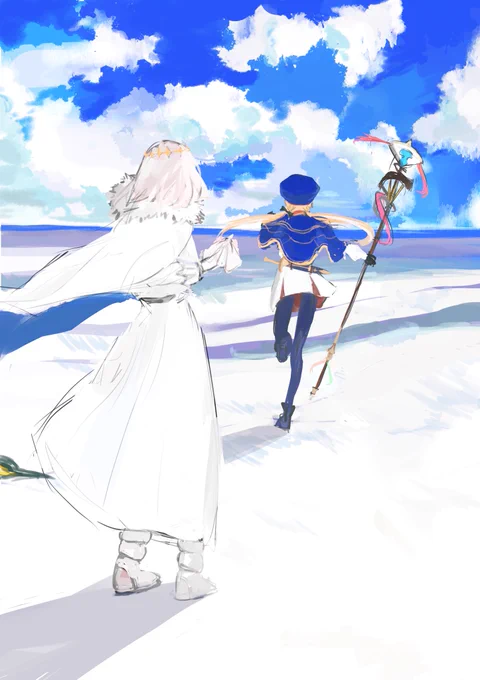白紙化世界でもあの子なら空青ーいとかはしゃいじゃうかもね
#fgo 