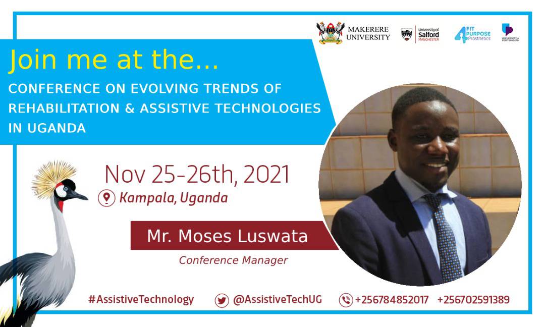 AssistiveTechUG's tweet photo. Moses wants to know more on evolving Trends of rehabilitation &amp; assistive technology

He will be at @HotelAfricana... Join him &amp; 9️⃣8️⃣ others 

➡️ https://t.co/D8ByoF2BWv

✏️ T&amp;Cs Apply | Register in case you plan to attend

#Prosthetics #Fit4Purpose #Uganda https://t.co/0zb5afu5EI
