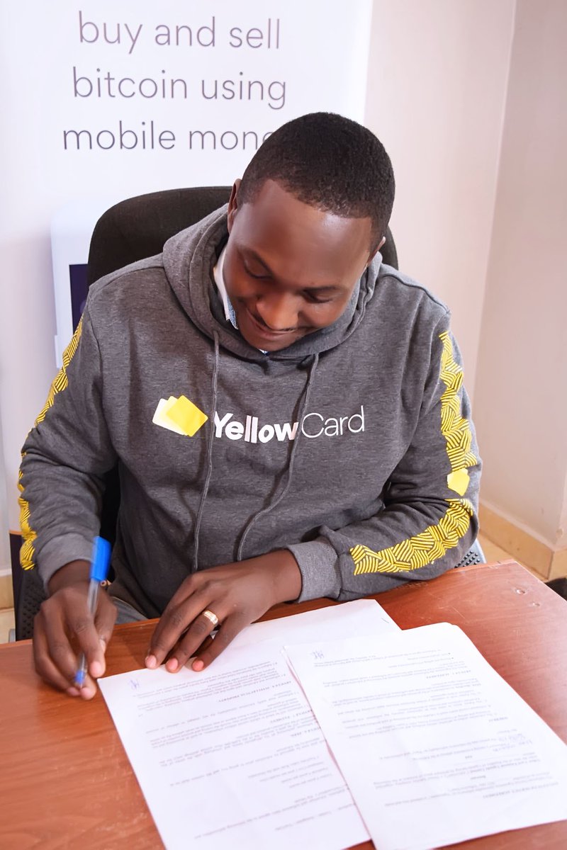 Happy to be joining the Yellow Card Family today 😎 Yellow Card is built on  the mission of Financial Inclusion For All. With just a few clicks, you can  now trade Bitcoin