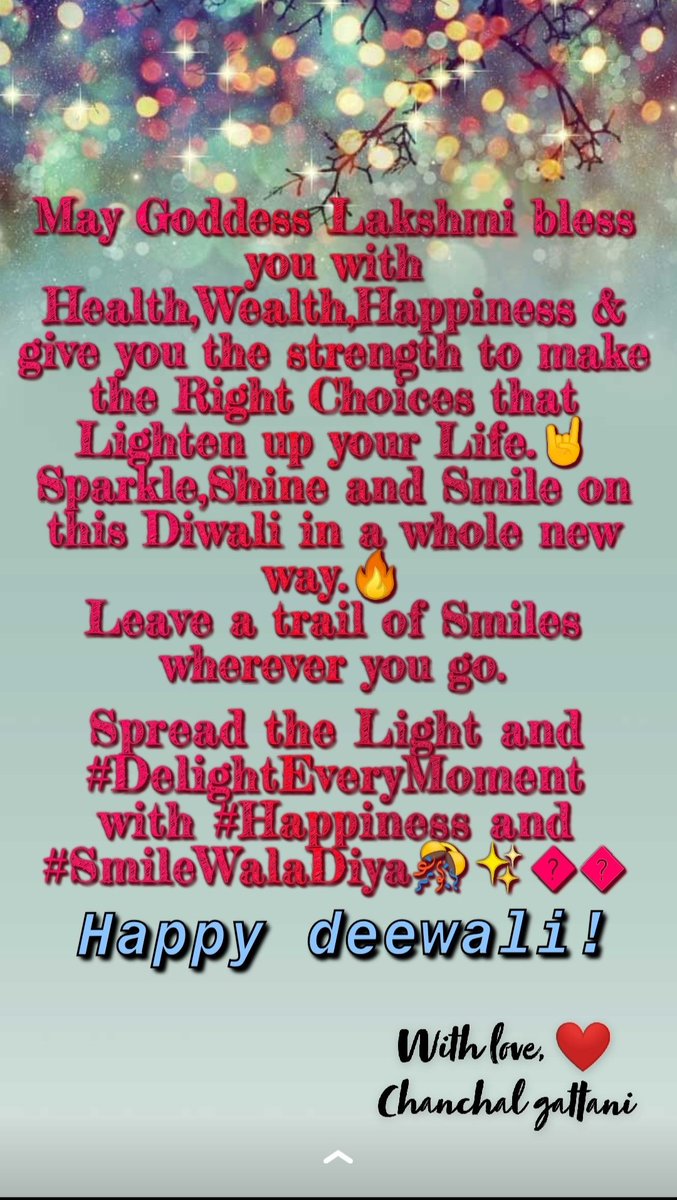 chanchalgattani's tweet photo. HAPPY DEEWALI EVERYONE!💫💥🔥
ENJOY WITH YOUR LOVED ONES!
#FestivalOfLights #FestiveSeason #Deepavali #November #lighting #family #happiness #Festivities https://t.co/9g5hhXZR9Q