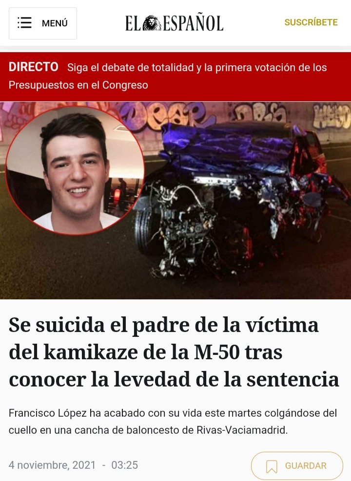 JosemaVallejo's tweet image. ⚠️Borracho
⚠️Exceso de velocidad
⚠️Conduce en sentido contrario
⚠️Se da a la fuga sin auxiliar ni avisar

➡️Le caen 8 años que no cumplirá

El padre del fallecido se suicida al conocer las levedad de la sentencia

Todo correcto en este paraíso para el delincuente llamado España