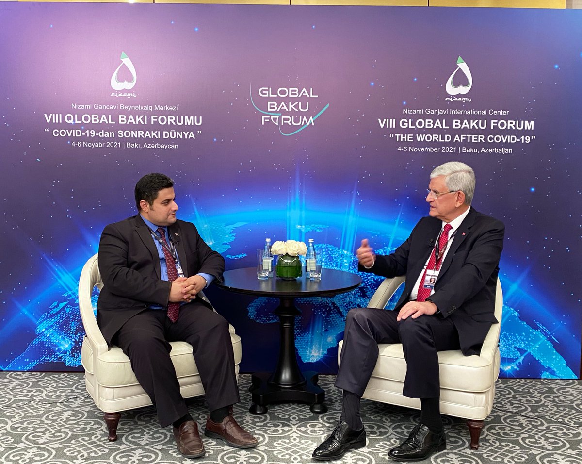 volkan_bozkir's tweet photo. “VIII. Küresel Bakü Forumu” çerçevesinde, Azerbaycan Real TV kanalı ile gündemdeki konulara dair bir söyleşi gerçekleştirdim. 🇹🇷🤝🇦🇿 https://t.co/juBS6PbefG