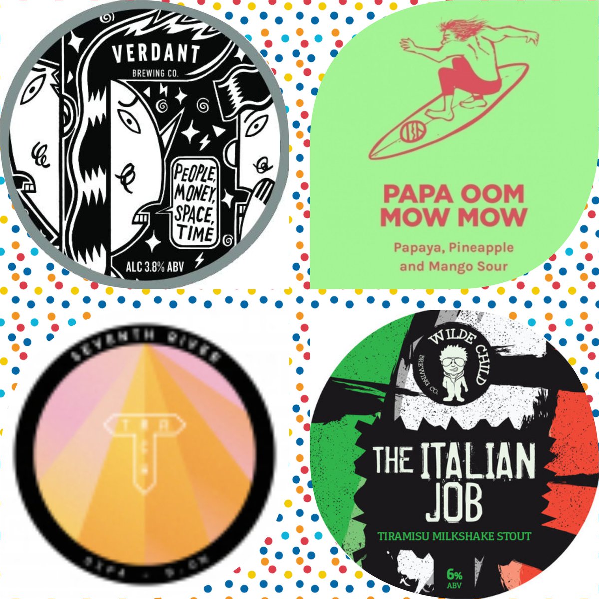 wigancentral's tweet photo. This week's FRIDAY FOURS line up pouring from Noon tomorrow!!
@VerdantBrew - People Money Space Time 3.8%
@PomonaIsland - Papa Oom Mow Mow 6%
@trackbrewco - Seventh River 8%
@WildeChildBeer- Italian Job 6%
#fridayfours #fourbat #hereforthebeer #styles #craftbeer #fridaylineup https://t.co/aYSqDQGZKo