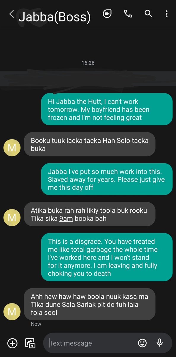 eoinpotts's tweet photo. My friend finally quit her job after dealing with the worst boss ever! Take note bosses everywhere! https://t.co/a57s3jbECb
