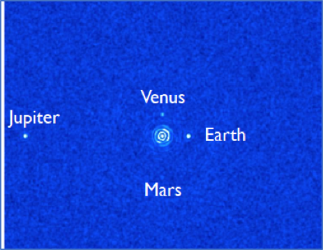 A simulated image of the solar system around a nearby star at 10 microns with an ELT like TMT or GMT. Just sayin' ... #Astro2020