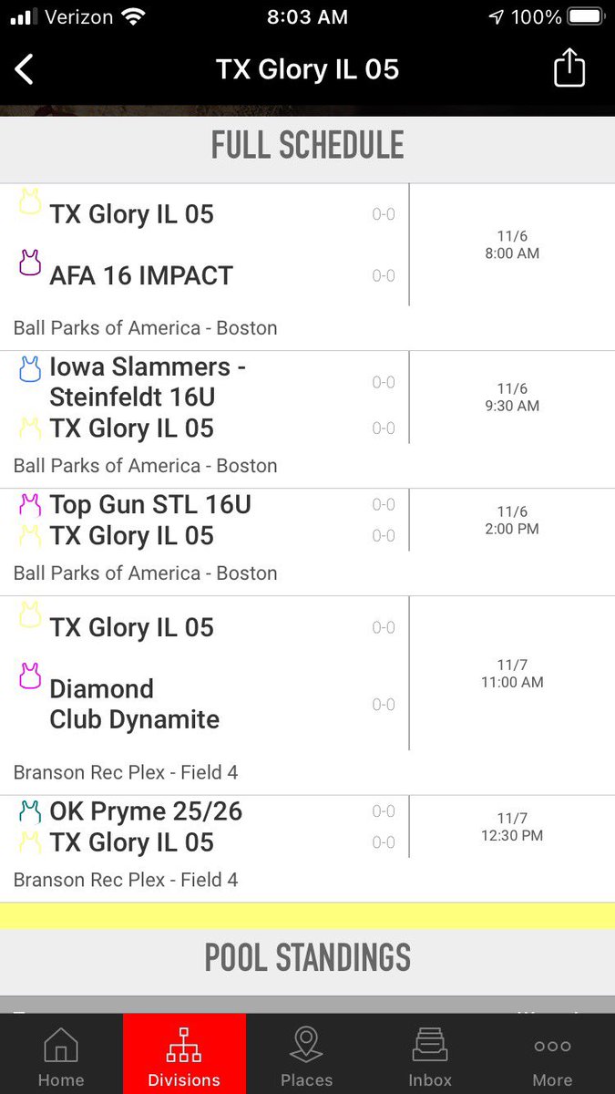 TGIL05_'s tweet photo. The schedule this weekend in Branson, MO!! Tune in for the last fall tournament of the season🔥🔥 https://t.co/1dRI6hcNJv