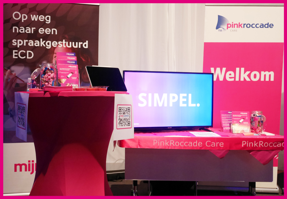 mijnCaress's tweet photo. Wij staan vandaag met een roze stand over Spraakgestuurd Rapporteren en de mijnCaress ZorgApp op het Congres Anders werken in de Zorg, georganiseerd door @tantelouise. In het NBC komen allerlei partijen uit de zorgsector bijeen voor sessies, workshops en de innovatiemarkt! https://t.co/jvhB08y0Gv