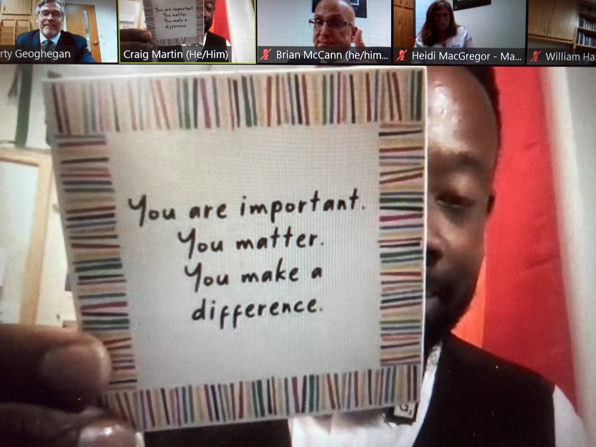 MGeoghegan22's tweet photo. Love @CraigCMartin12 spreading that positive message. Be around happy people. @mrsmacgregor206 #PositiveSignThursday @MASCD @MassCUE @MSAA_33 @Joe_Sanfelippo @casehighprinc #MALeads21 #SparkTheMovement #MALeads21 https://t.co/AqvzfsCtsD