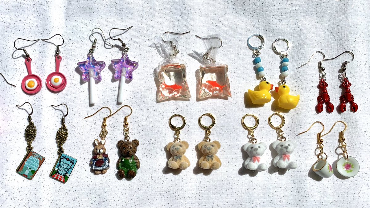 Who loves ✨quirky✨ earrings? Check them out in my shop! 

 💫  theburrowdesigns.com 💫