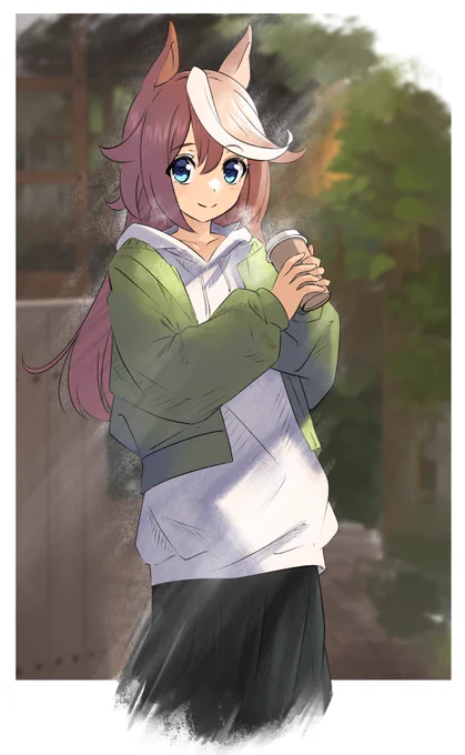 毎日お絵かき1485日目 
秋のダボっとしたタイプの服良いですよね( ˘ω˘ )
#ウマ娘 