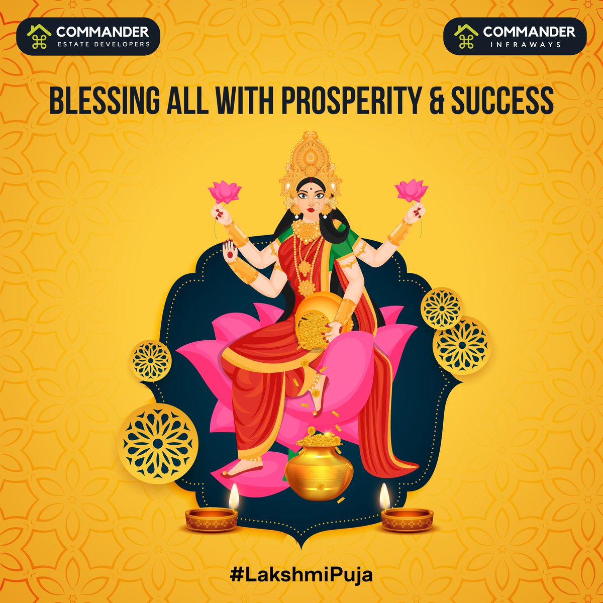 Commandersgroup's tweet photo. May Lakshmi Mata fill your life with wealth and guide the way of prosperity.

Visit our site: https://t.co/tdRCmig3Sq
Contact us : 7620440000 / 02227464512

#laxmipujan #LAXMI #mahalakshmi #Diwali2021 #HappyDiwali https://t.co/WXrUVaT3IY