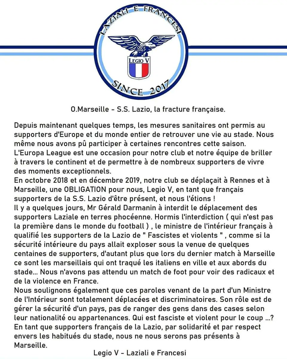 Legio V - Laziali Francesi tweet media