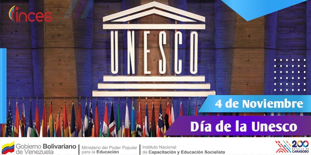 EmiroDuqueCFS's tweet photo. Cada #4Nov se celebra el Día Internacional de la UNESCO, la Organización de las Naciones Unidas para la Educación, la Ciencia y la Cultura. Este organismo se focaliza en mejorar los sistemas educativos y la calidad de las sociedades. https://t.co/OLmwUkuh1p