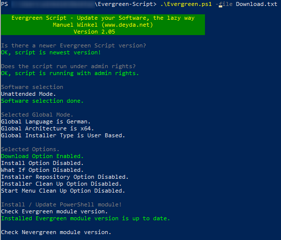 Deyda84's tweet image. Not another new version... 🤣

The new Evergreen Script Version (2.04).

-Add @Citrix WorkspaceApp Web
-Add VCRedist PowerShell module from @stealthpuppy 
-Add @Microsoft Visual C++ Runtime
-Add $LASTEXITCODE

and much more...

bit.ly/3kViXVl

#CitrixCTP #EvergreenScript