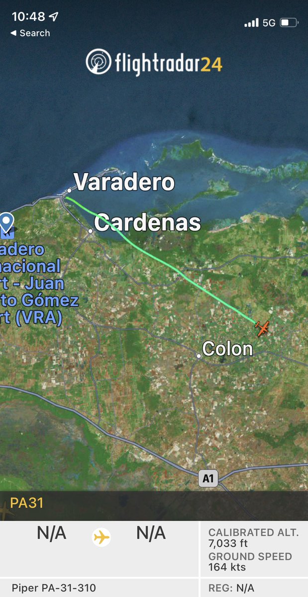 FlconEYES's tweet photo. #PiperPA31 saliendo de varadero, los lujos y caprichos de la familia real. #15NCuba #cuavion #AbajoElComunismo https://t.co/ZQHHi2RNAA