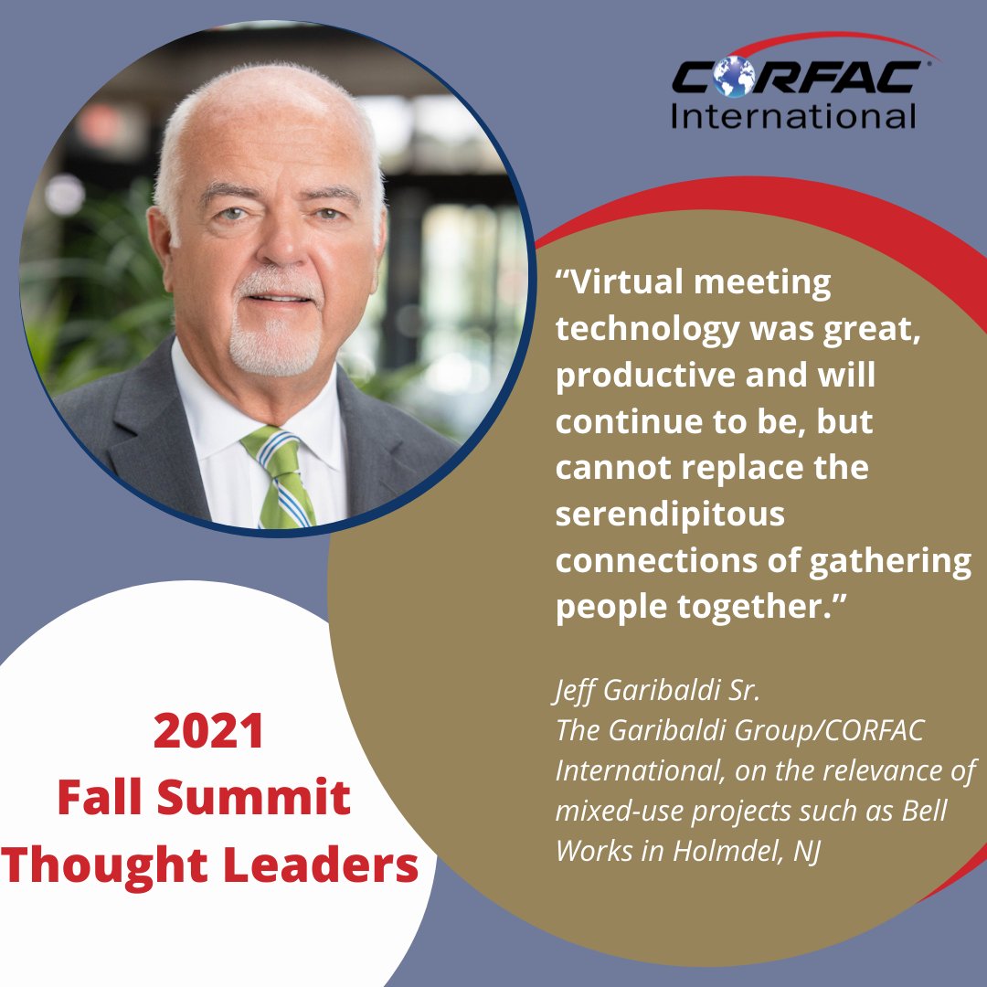 Today's Thursday Thought comes from The Garibaldi Group's linkedin.com/company/the-ga… Jeff Garibaldi, Sr.linkedin.com/in/jeffgaribal…, who spoke about his latest work at Bell Works in Holmdel, NJ at CORFAC's Fall Summit. #thinkCORFACfirst #CORFAC