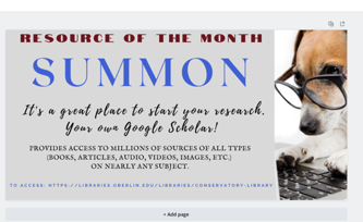 OberlinConLib's tweet photo. Resource of the month. Check out Summon. It's a great place to start your research! https://t.co/xmboSnCWDs
