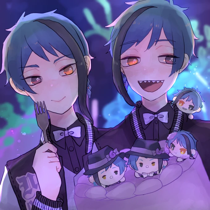 おめでとう!!!たくさん美味しいものたべて!!!!🎂

#フロイド・リーチ誕生祭2021
#ジェイド・リーチ誕生祭2021 
