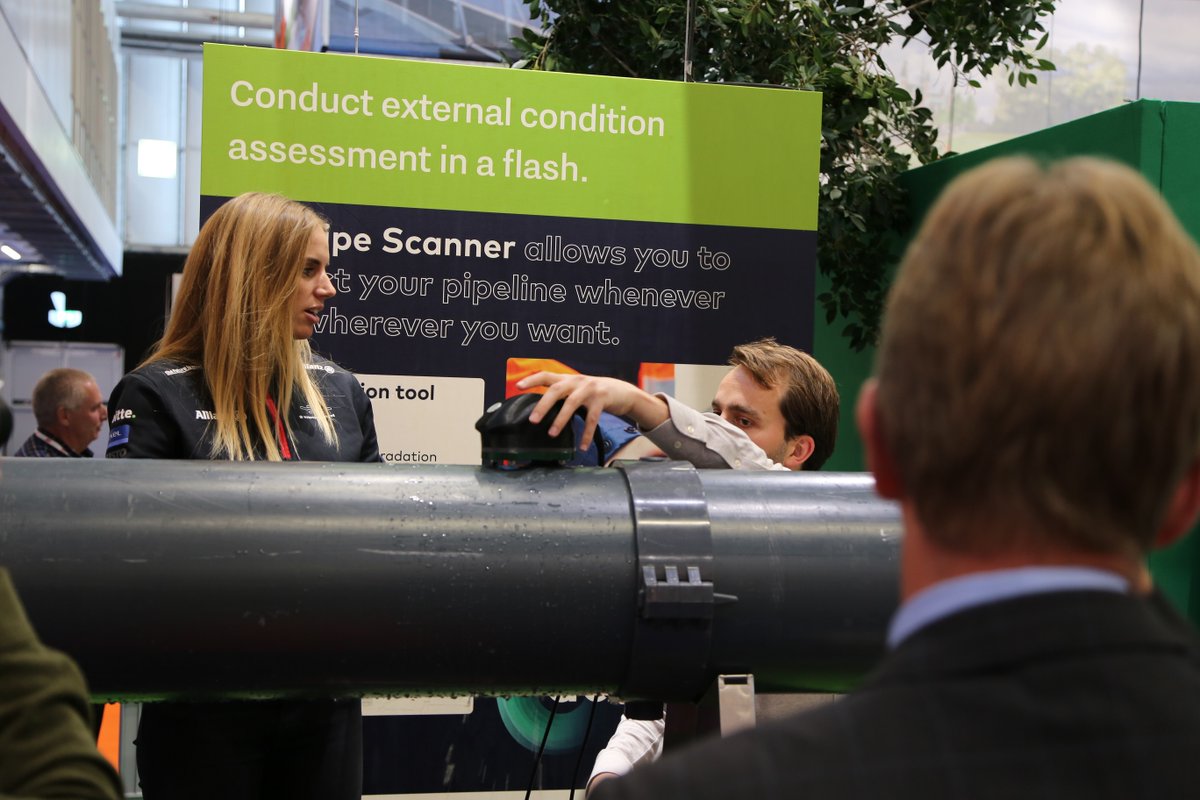 WaterAllianceNL's tweet photo. Today Marit Bouwmeester visited the Netherlands Pavilion at #Aquatech Amsterdam, she did so in her role as ambassador for the Future Is Water. Following a Q&A session, Hein Molenkamp took her on a tour across the HIP, Marit even got to test a few innovations herself. https://t.co/9BmgjfzDIU