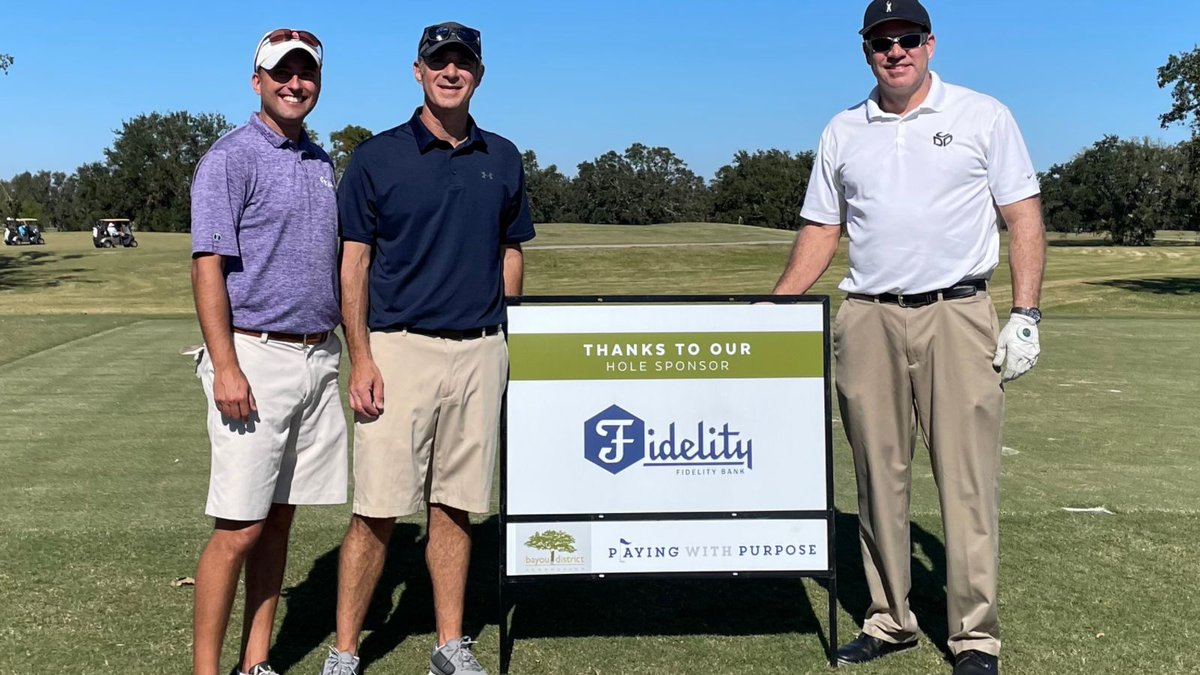 We had a blast at the <a href="/BayouDistrict/">Bayou District Found</a> Foundation Golf Tournament! ⛳ We were proud to be a sponsor of this event and help support the Foundation's mission.

Pictured: Commercial Lender Joseph LaRocca, President/CEO Chris Ferris and customer Paul Dorsey of Dorsey Development.
