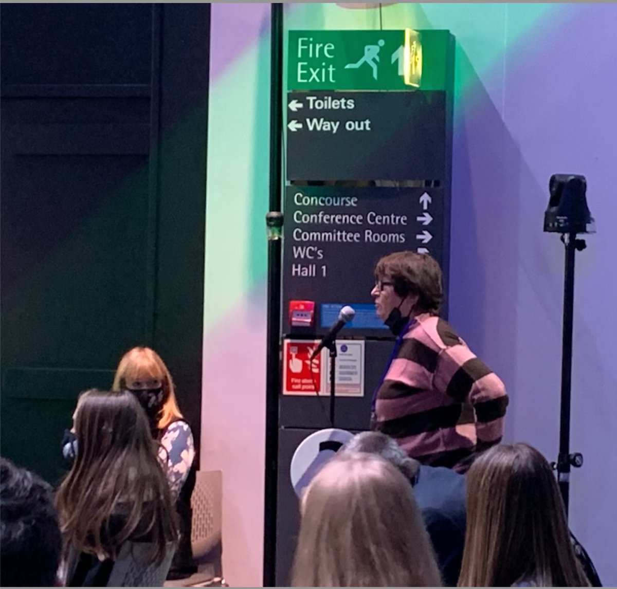 efc_west's tweet photo. Here at #COP26Glasgow  - Sarah tells panel on urban #ClimateAction  for a just transition: Sarah Diefendorf tells panel, “#California used to be the golden, state now it’s the fire state.” Fires are displacing people and we aren’t acknowledging and helping them." https://t.co/I70nHN37vw
