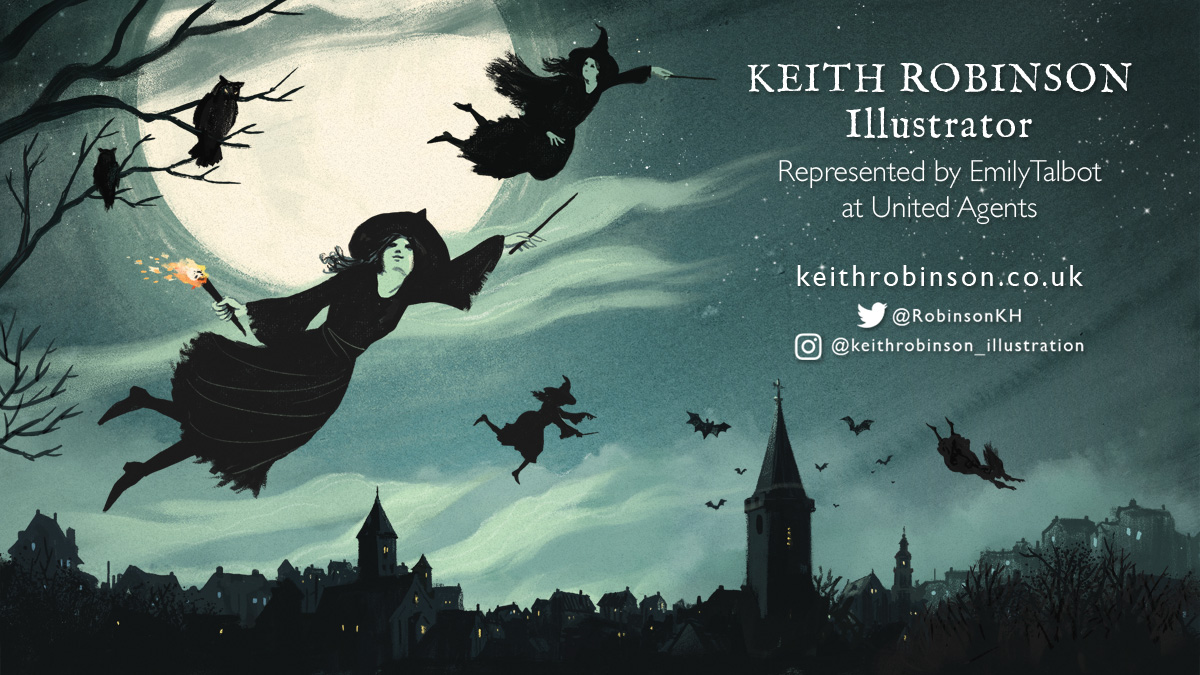 Hello #KidLitArtPostcard day!

I'm Keith, I illustrate children's fiction and enjoy spooky, fantasy, historical and animal themes. Atmospheric covers and black and white interiors are my bag.
Rep'd by <a href="/EmilyKTalbot/">Emily Talbot</a> 
See more on my website: keithrobinson.co.uk