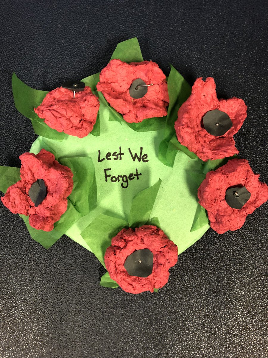 <a href="/WiseJaguars/">John Wise Jaguars</a> are creating #Fanshawecollege bio-degradable poppy projects for our #RemembranceDay assembly.