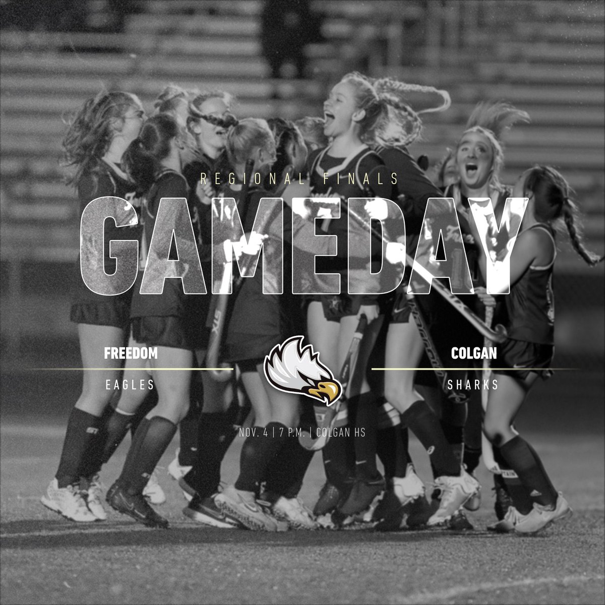 Big game tonight as we take on Colgan at 7 p.m. in the region finals! 🏑

Come out and support your Eagles!

🎟: gofan.co/app/school/VA6…