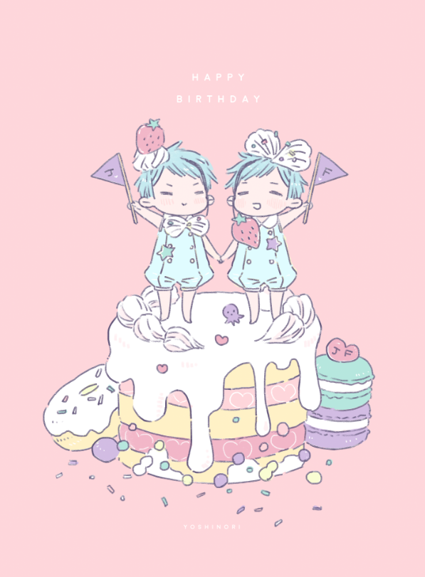 「ジェイドくん フロイドくん お誕生日おめでとう～～～!!

#リーチ兄弟誕生祭2」|ヨシノリ🍺柵のイラスト