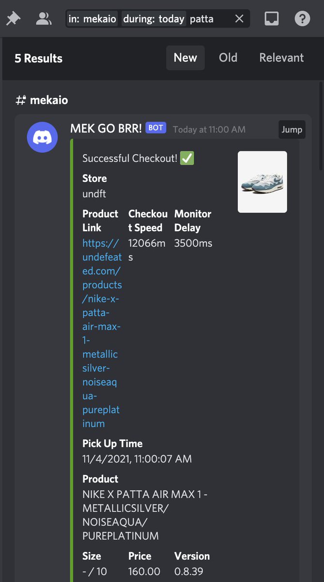 thesaucelab's tweet photo. Patta Air Max/Dunk High Next Nature (11/4) 

5 Patta Air Max
6 Dunk High "Next Nature"

Proxies: 
@WhopProxies @ProxyHeavenio @SuccessHvn 

Bot: 
@MEKRobotics

Gmails: 
@SkyGmails @EasyClickGmails

Tools: 
@joinslashh @plus1posse https://t.co/16Z3PHtzgM