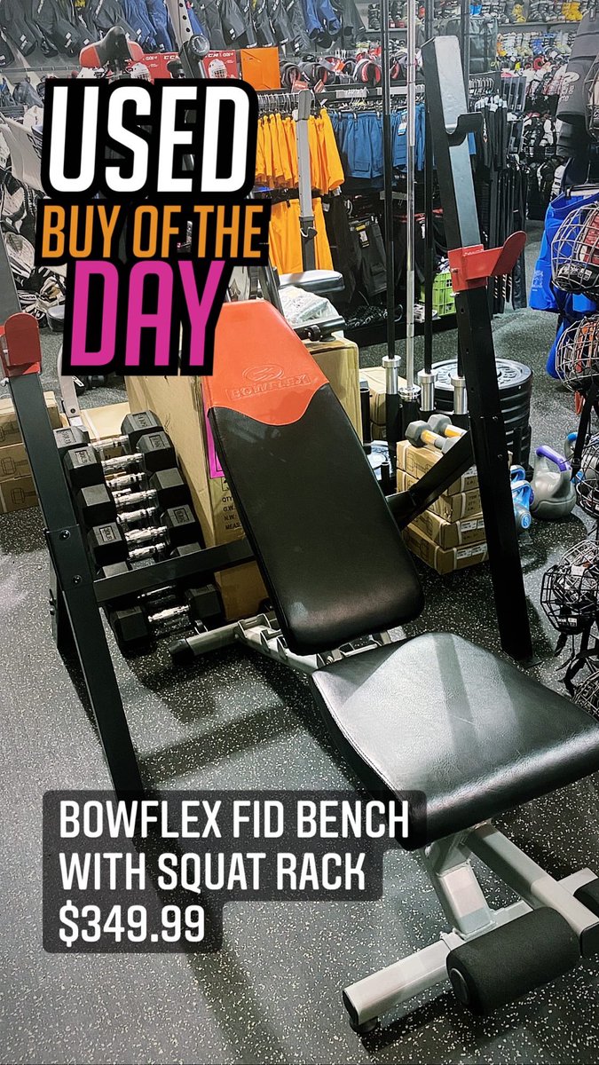 PIASOrleans's tweet image. BOWFLEX Incline/Decline Bench with Adjustable Squat Rack. 
Only $349.99 for the package!!

#orleans #ottawa #bowflex #usedbuyoftheday