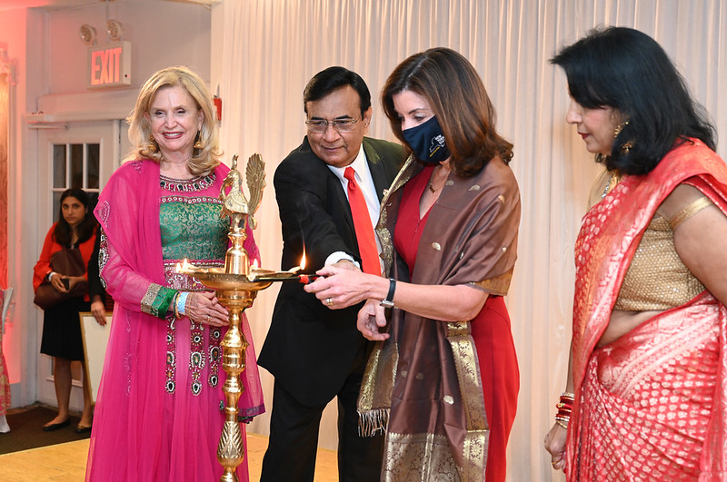 Governor Hochul lights a diya in celebration of Diwali