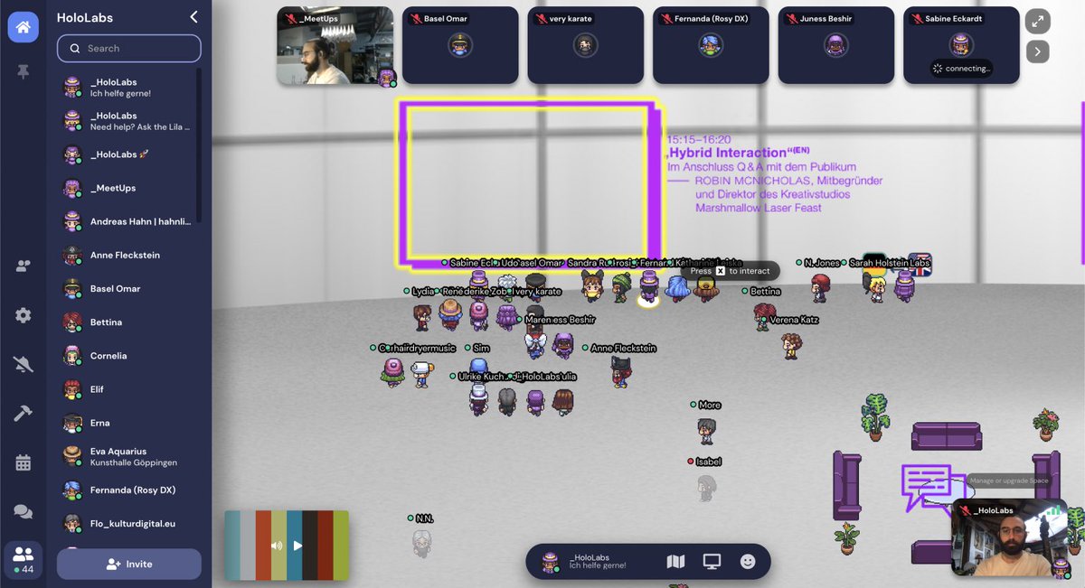 kulturstiftung's tweet photo. Lust auf eine Party? π Dann stoΓt zu unserer #DigitalDisco dazu! Als musikalischen Abschluss des #HoloLab3 spielt DJ Wrong Tools exklusiv bei uns ein Live-Set ab 16:30 Uhr β join us on Gather! #HoloLabs https://t.co/NnvdLYm58R https://t.co/XWR31iM2Wv