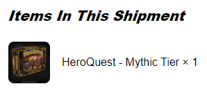 Well that can't be good. I might need a fork truck to get this shipment from <a href="/HasbroPulse/">Hasbro Pulse</a> through the door! #heroquest