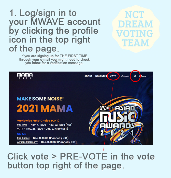 NCTDREAMvote's tweet photo. Vote for #nctdream in the Worldwide Fans' Choice Top 10 category for the MAMA through the MWAVE website  (https://t.co/gPCuiDHgBd).

⚠️Remember MWAVE votings count for 80% of the criteria. Log in everyday to vote &amp; use multiple accounts. #MAMAVOTE

Heres a tutorial 👇 https://t.co/AeSmuYfeL7