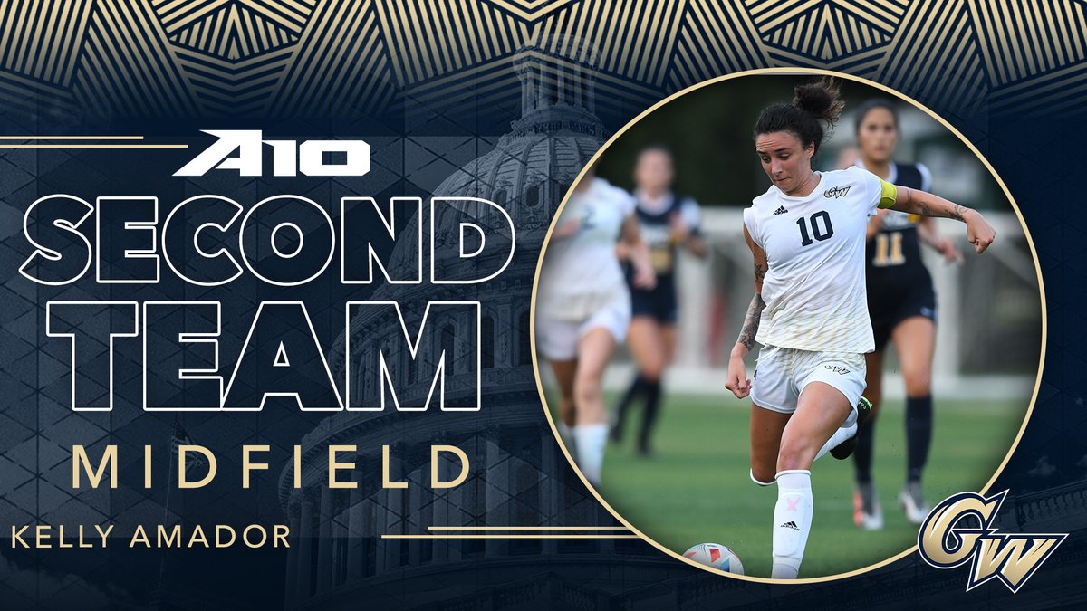 GWWomensSoccer's tweet photo. Congratulations to our own Kelly Amador and @aliciawindow who have earned @atlantic10 All-Conference honors for their fantastic seasons! 

Their tenacity, skill, and determination helped fuel our team on both sides of the ball this year, and we couldn't be prouder! 

#RaiseHigh https://t.co/9B1PejQUL6