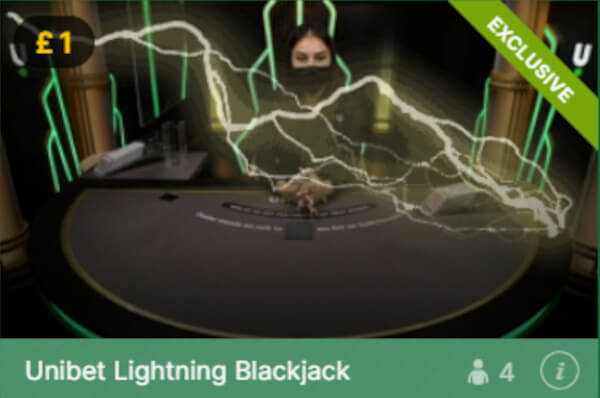 LComparer's tweet photo. As Evolution Lightning Blackjack rolls out, Unibet has added dedicated Lightning Blackjack to complement its dedicated Lightning Roulette Table. https://t.co/XEqRXcU5XX #unibet, #lightningblackjack, #livecasino, #evolution https://t.co/iTH5tNSOSd