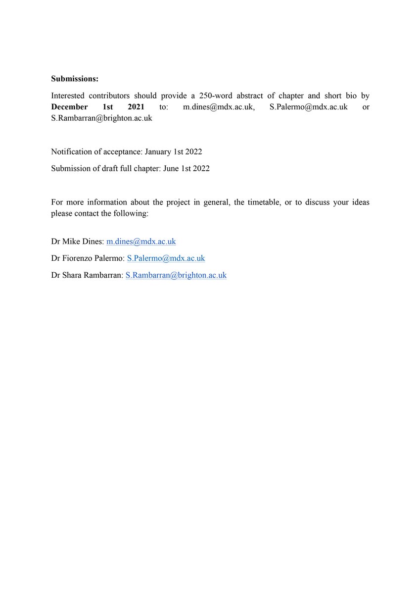 Contracted by <a href="/IntellectBooks/">IntellectBooks</a> we are seeking expressions of interest from scholars to contribute towards a handbook that surveys the diversity of approaches to the study of popular music. <a href="/Sharadai/">Dr Shara Rambarran</a> <a href="/MiddlesexUni/">Middlesex University</a> <a href="/MdxUniMusic/">Music @ Middlesex University</a> <a href="/iaspmjournal/">IASPM JOURNAL</a> @iaspm_uk_eire <a href="/IASPM_OFFICIAL/">IASPM</a>