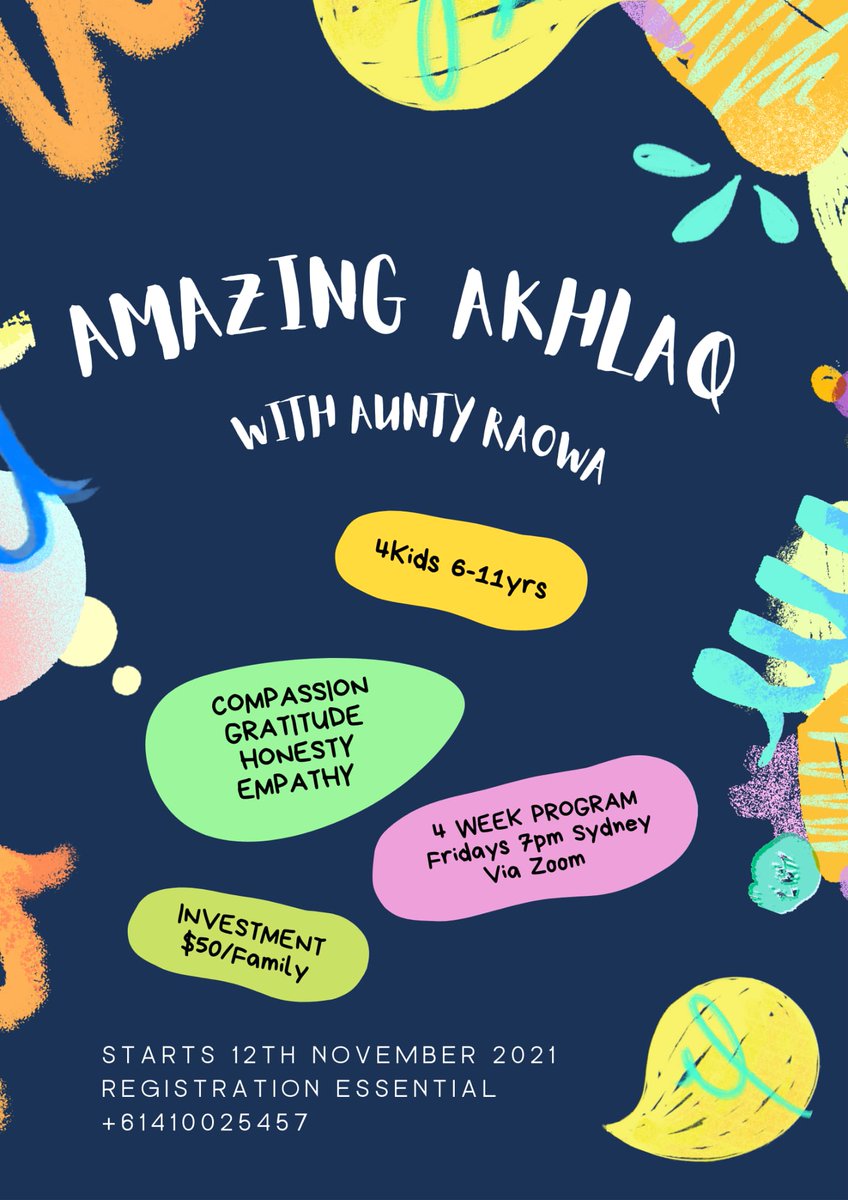 NaseemUstaaz's tweet image. 4 Wks of Inspiring, interactive, Fun, beneficial virtual learning on Character...
“Verily, I have only been sent to perfect righteous character.” (Aḥmad)
#islamiccharacter  #islamicmanners #manners #character #akhlaaq #adab  #Quran #coaching #mentoring #nurturing #educating